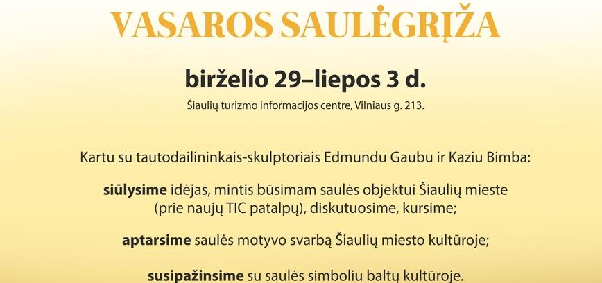 Kūrybinės dirbtuvės „Saulės kelias: vasaros saulėgrįža“