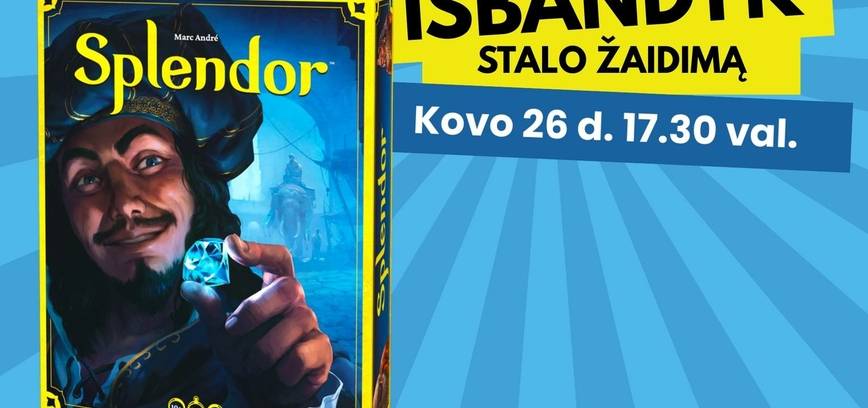 Stalo žaidimo „Splendor“ pristatymas