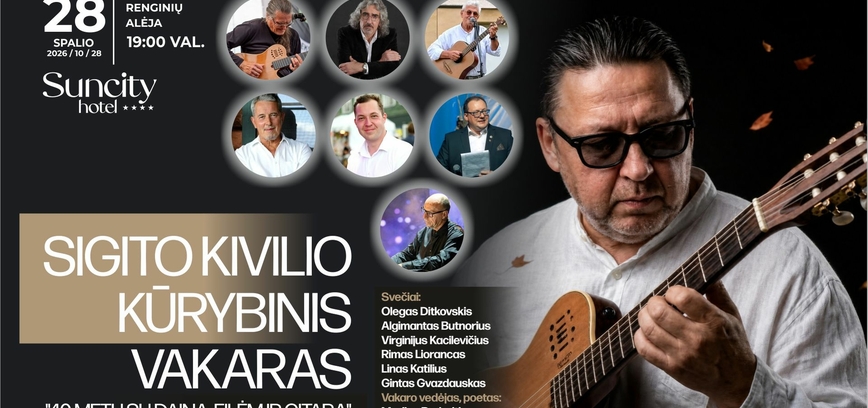 Sigito Kivilio kūrybinis vakaras „40 metų su daina, eilėm ir gitara“