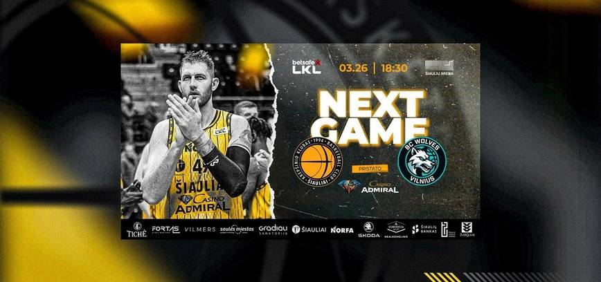 Betsafe-LKL: Šiaulių „Šiauliai – Casino Admiral“ – Vilniaus „Wolves Twinsbet“