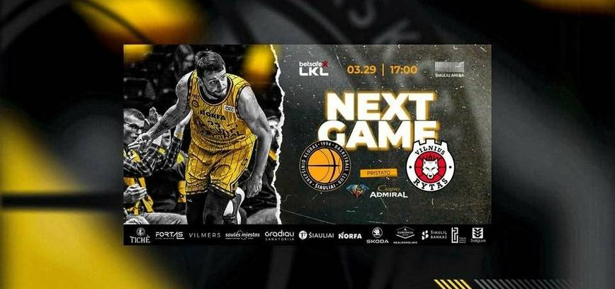 Betsafe-LKL: Šiaulių „Šiauliai – Casino Admiral“ – Vilniaus „Rytas“