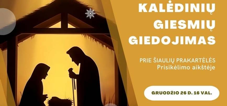 KALĖDINIŲ GIESMIŲ GIEDOJIMAS PRIE MIESTO PRAKARTĖLĖS