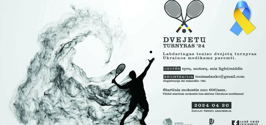  Labdaringas teniso dvejetų turnyras Ukrainos medikams paremti