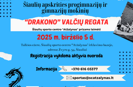 ŠIAULIŲ APSKRITIES PROGIMNAZIJŲ IR GIMNAZIJŲ MOKINIŲ „DRAKONO“ VALČIŲ REGATA ŠIAULIŲ SPORTO CENTRO „ATŽALYNAS“ PRIZAMS LAIMĖTI 
