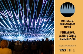  Fejerverkų, lazerių šviesų ir muzikos šou 