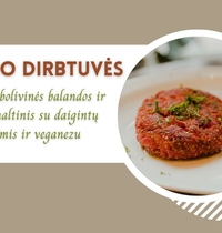 GASTRO dirbtuvės: veganiškas bolivinės balandos ir burokėlių maltinis su salotomis ir veganezu