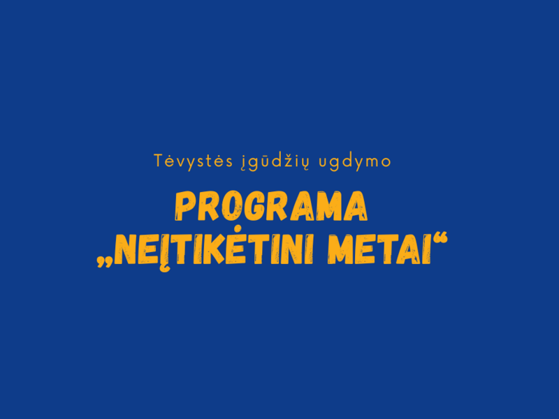 „Neįtikėtini metai“ – pozityvios tėvystės įgūdžių ugdymo programa