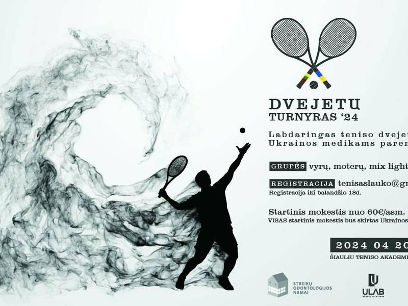  Labdaringas teniso dvejetų turnyras Ukrainos medikams paremti